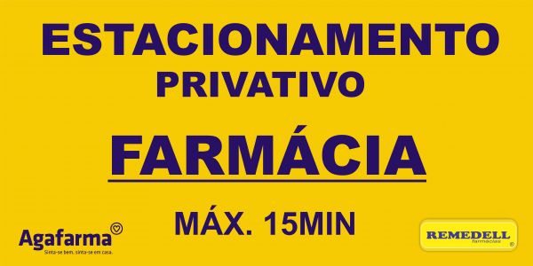 1 Placa em PS Para Estacionamento 1,22x61 cm