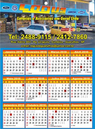 Calendário de Parede 21x30
